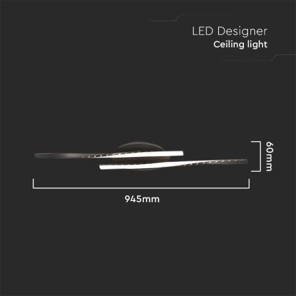 Plafonnier LED/12W/230V 3000K noir