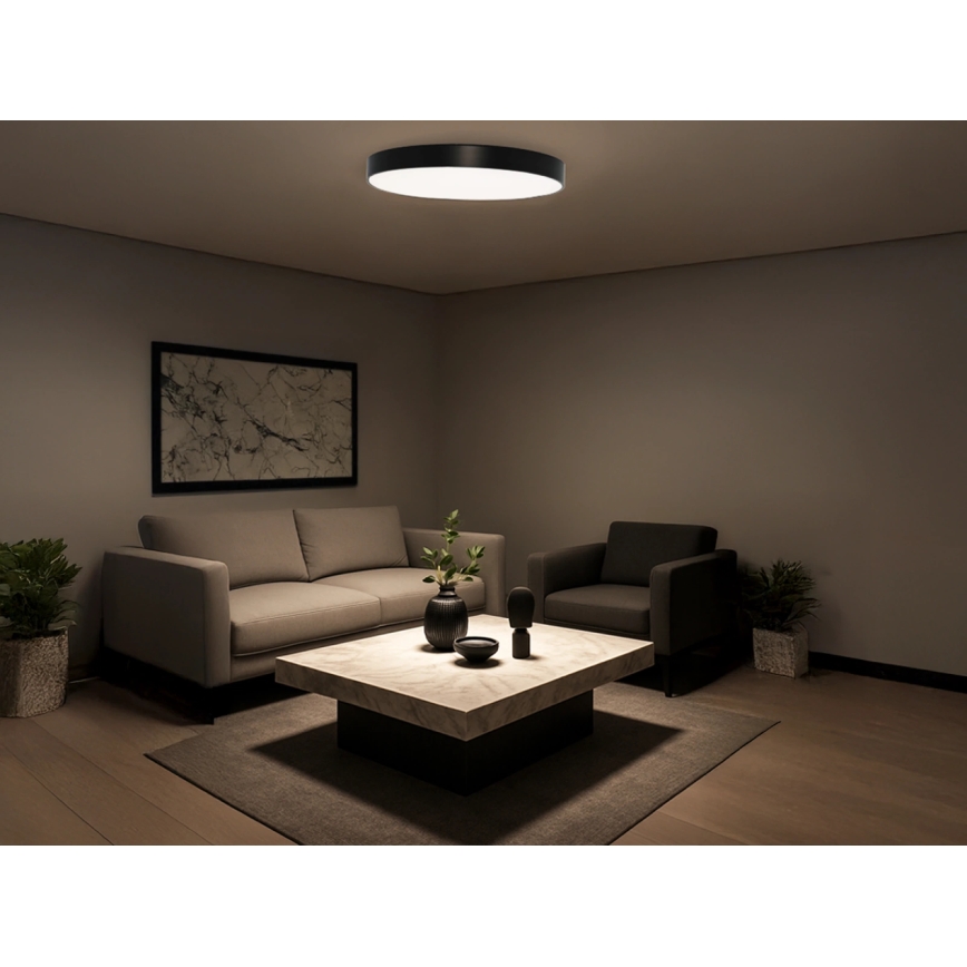 Plafonnier LED 135W/230V 3000/4000/6500K Ø 80 cm noir