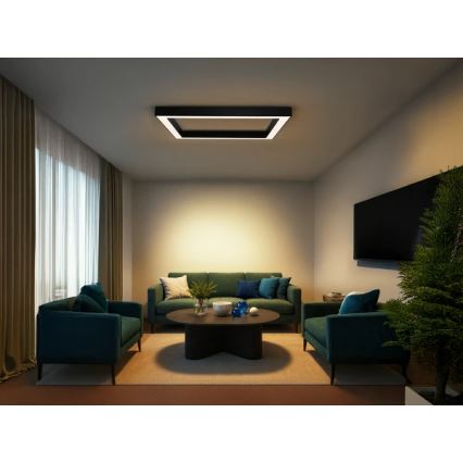 Plafonnier LED 150W/230V 3000/4000/6500K 120x120 cm noir