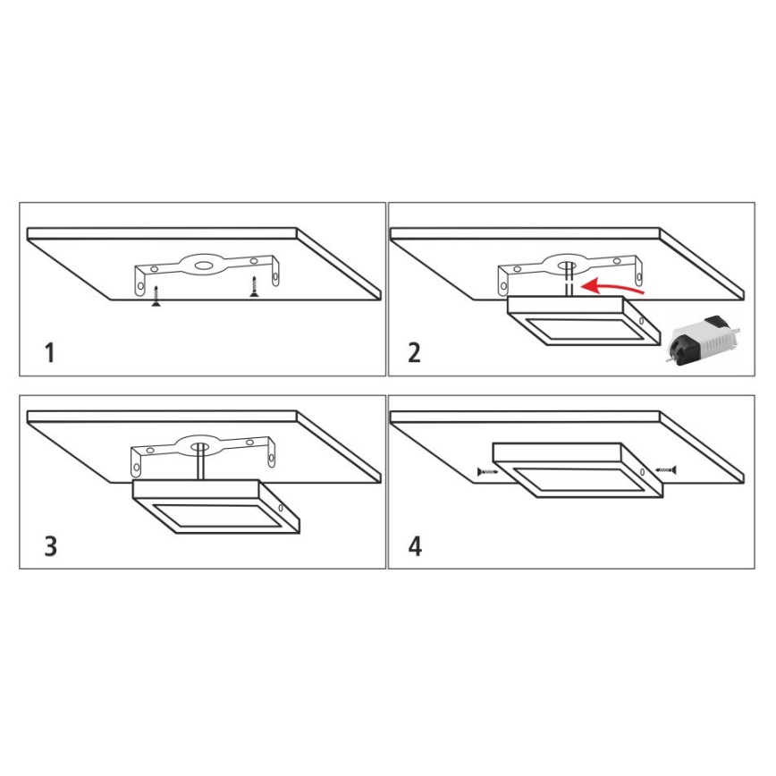 Plafonnier LED/18W/230V 2700K 21x21 cm blanc