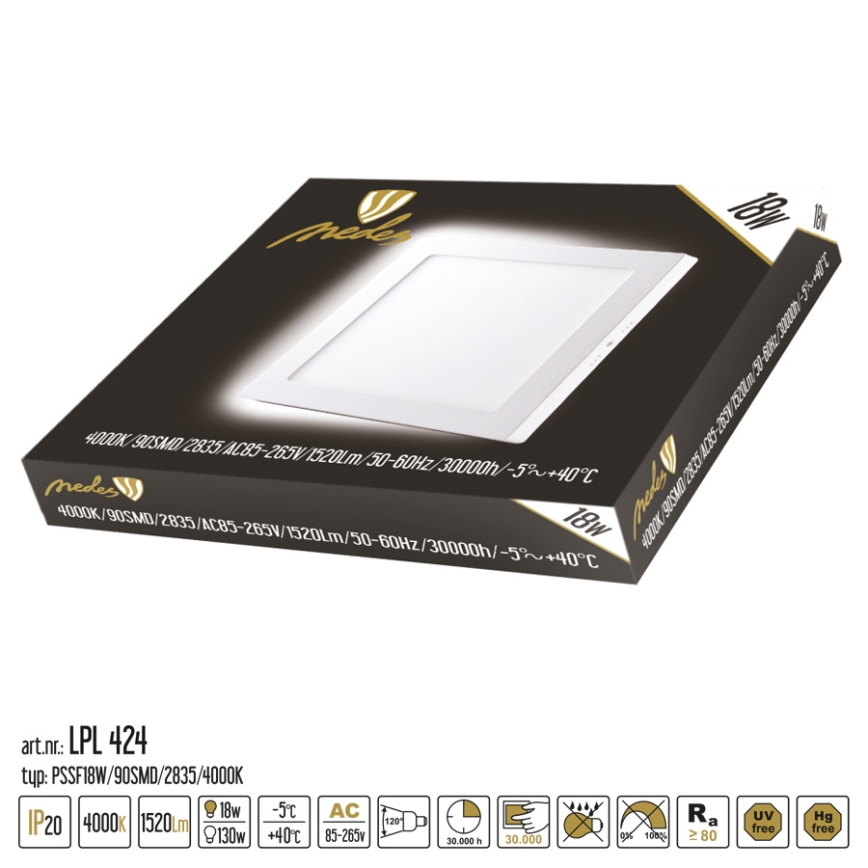Panneau LED LED/18W