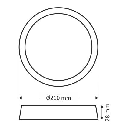 Plafonnier LED/18W/230V 4200K d. 21 cm blanc