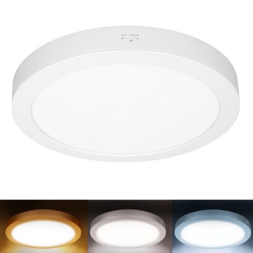 Plafonnier LED 2 en 1 (en saillie/encastré) 18W/230V 3000/4000/6000K Ø 22,5 cm IP54 blanc