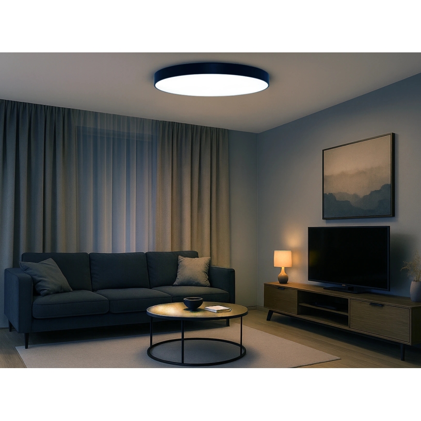 Plafonnier LED 200 W, 230 V, 3000/4000/6500 K, Ø 100 cm, noir