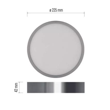 Plafonnier NEXXO LED/21W/230V 3000/3500/4000K d. 22,5 cm chrome