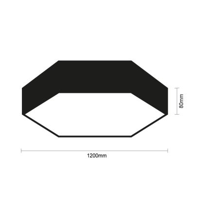 Plafonnier LED 240 W/230 V, 3000/4000/6500 K, Ø 120 cm, noir