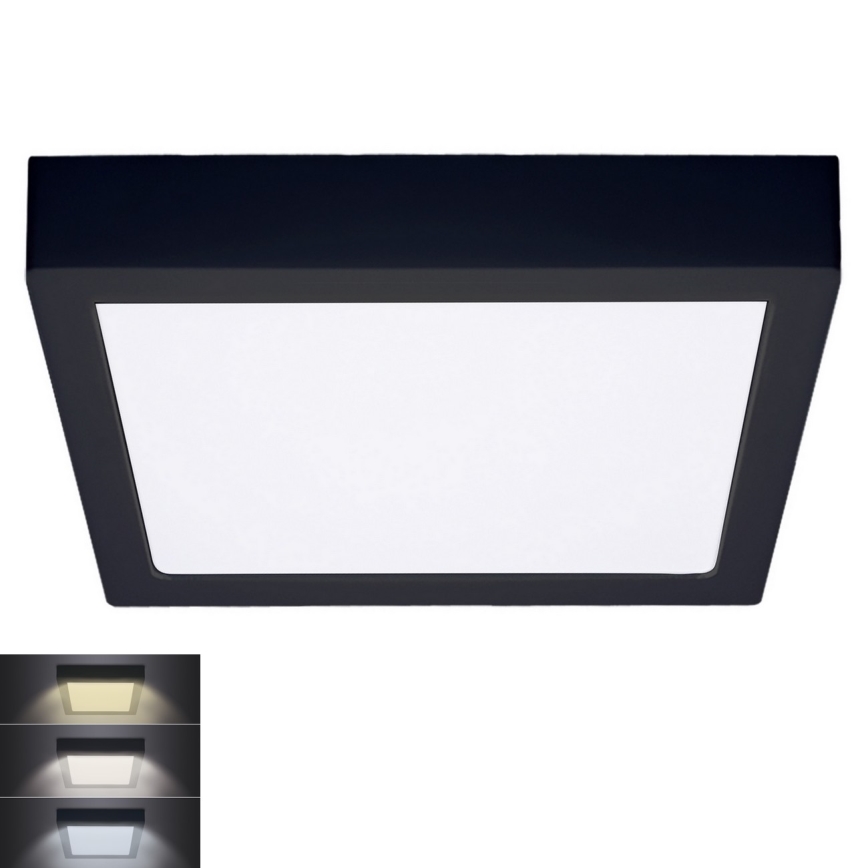 Plafonnier LED/24W/230V 3000/4000/6000K noir angulaire