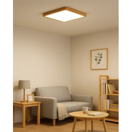 Plafonnier LED/24W/230V 3000/4000/6500K 30x30 cm beige