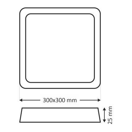 Plafonnier LED/24W/230V 3000/4000/6500K 30x30 cm beige