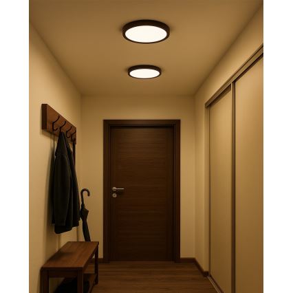 Plafonnier LED/24W/230V 3000/4000/6500K Ø 30 cm marron