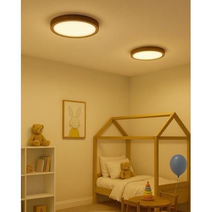 Plafonnier LED/24W/230V 3000/4000/6500K Ø 30 cm marron