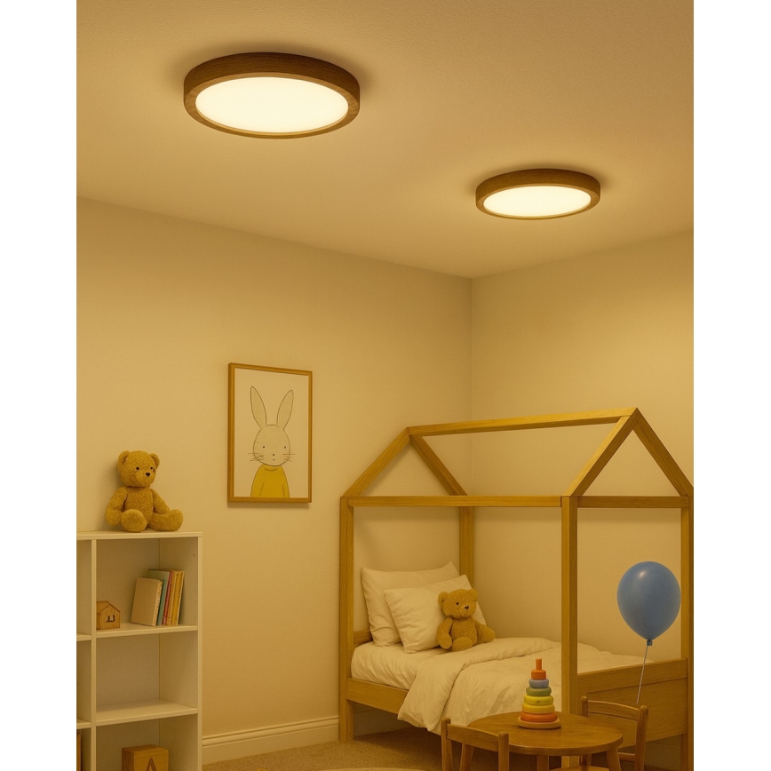 Plafonnier LED/24W/230V 3000/4000/6500K Ø 30 cm marron