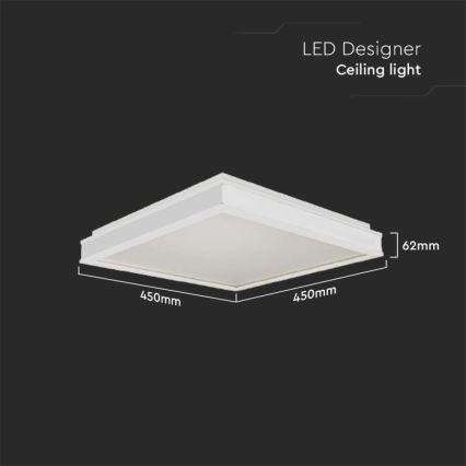 Plafonnier LED/24W/230V 4000K 45x45 cm blanc