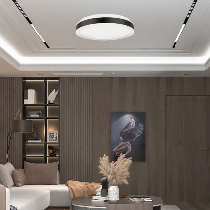 Plafonnier LED/24W/230V 4000K d. 45 cm noir