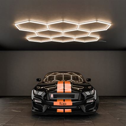 Plafonnier LED HEXAGON 280 W / 85–265 V 4000 K 313 x 298 cm IRC 90 IP54 blanc