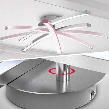 Plafonnier LED 2x6W/230V finition chrome brillant