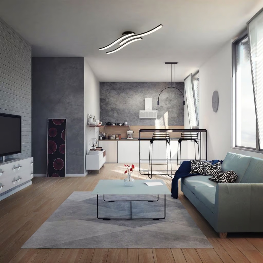 Plafonnier LED 3 × 6 W, 230 V, 2700 K — noir