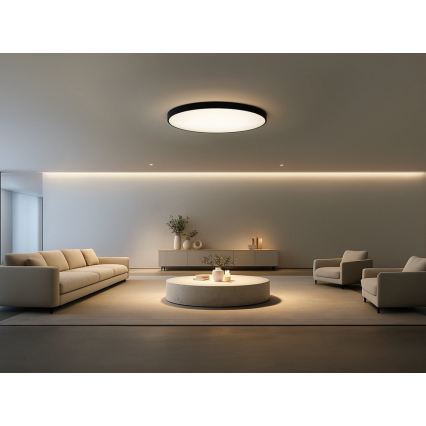 Plafonnier LED 300W/230V 3000/4000/6500K Ø 120 cm noir