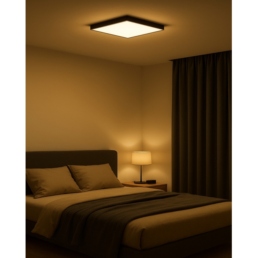 Plafonnier LED/32W/230V 3000/4000/6500K 40x40 cm noir