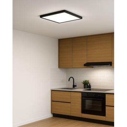Plafonnier LED/32W/230V 3000/4000/6500K 40x40 cm noir