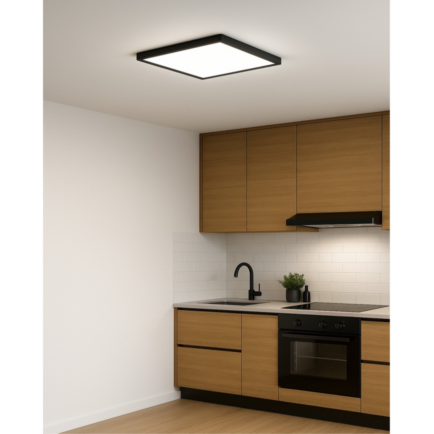 Plafonnier LED/32W/230V 3000/4000/6500K 40x40 cm noir