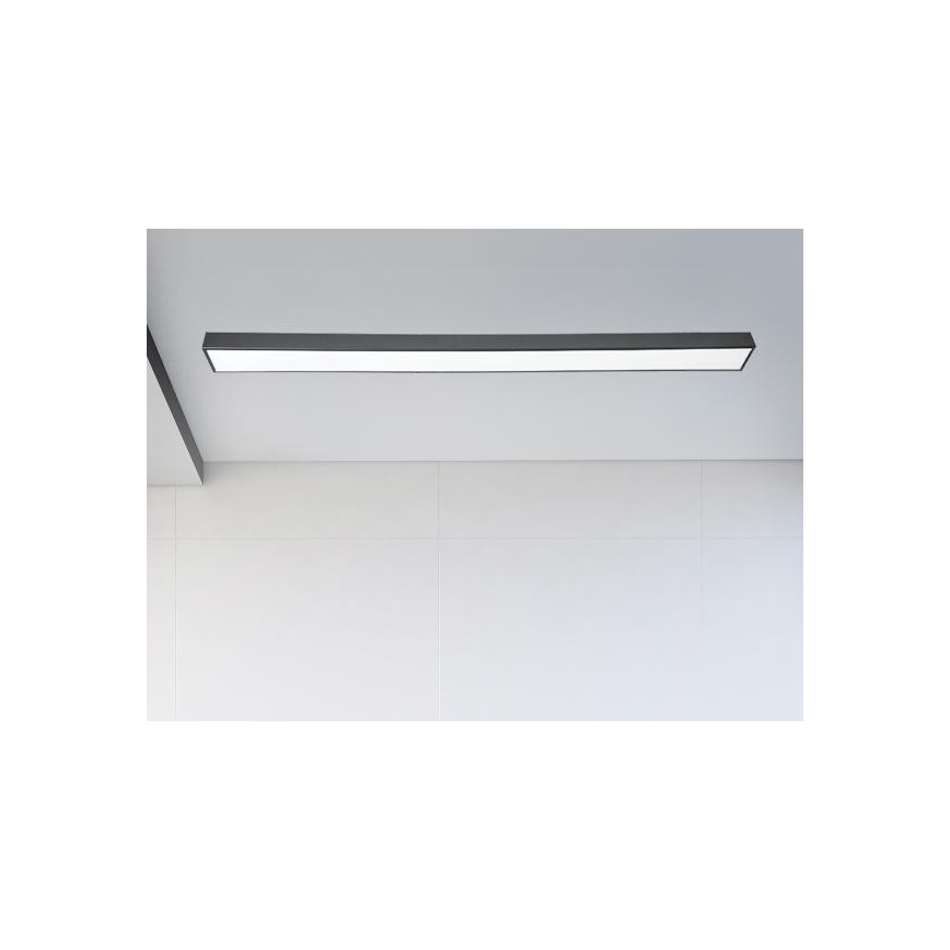 Plafonnier LED/32W/230V 4000K 120x7 cm noir
