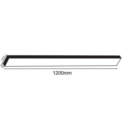 Plafonnier LED/32W/230V 4000K 120x7 cm noir