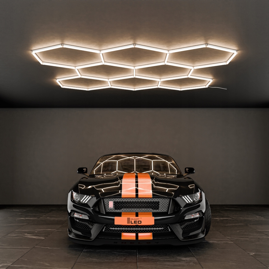 Plafonnier LED HEXAGON LED/350W/85-265V 4000K 313x298 cm IRC 90 IP44 blanc