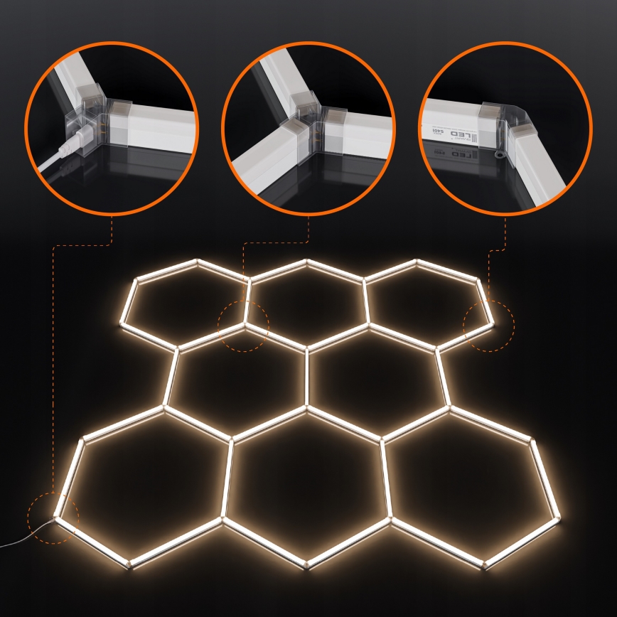 Plafonnier LED HEXAGON LED/350W/85-265V 4000K 313x298 cm IRC 90 IP44 blanc