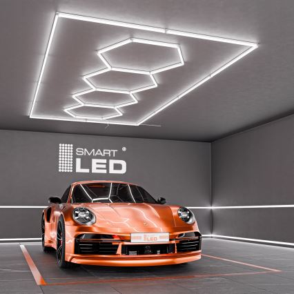 Plafonnier LED HEXAGON LED/384W/85-265V 6500K 484x243 cm IRC 90 IP54 blanc