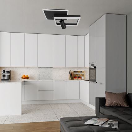 Plafonnier LED 38W/230V + 1x GU10/30W noir