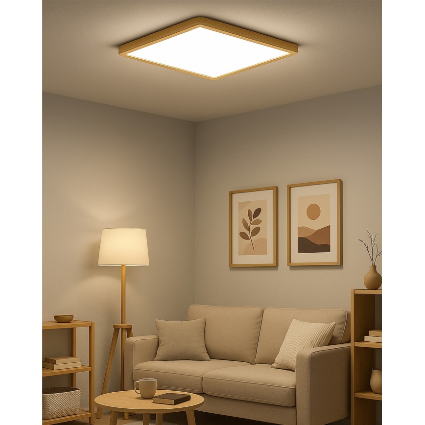 Plafonnier LED/40W/230V 3000/4000/6500K 50x50 cm beige