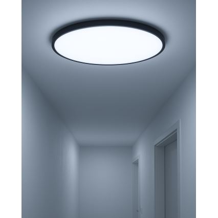 Plafonnier LED/40W/230V 3000/4000/6500K Ø 50 cm noir