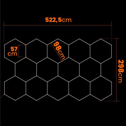 Plafonnier LED HEXAGON LED/570W/85-265V 4000K 522x298 cm IRC 90 IP44 blanc