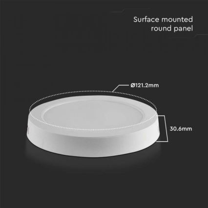 Plafonnier LED/6W/230V 6500K d. 12 cm blanc