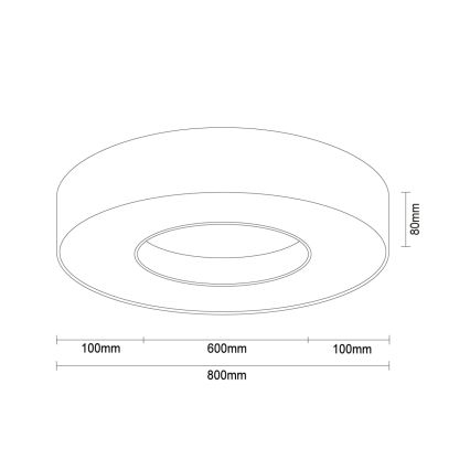 Plafonnier LED/80W/230V 3000/4000/6500K Ø 80 cm blanc