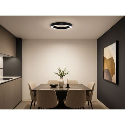 Plafonnier LED/80W/230V 3000/4000/6500K Ø 80 cm noir