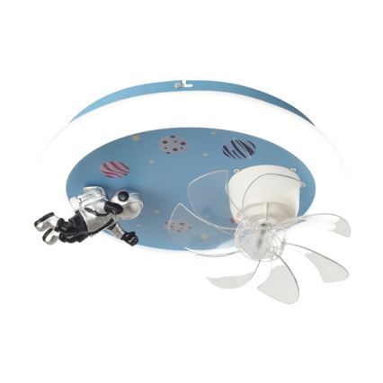 Plafonnier LED dimmable pour enfants avec ventilateur LED/48W/230V 3000/4000/6000K Ø 50 cm bleu + télécommande