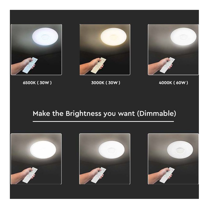 Plafonnier LED à intensité variable LED/40W/230V 3000K/4000K/6500K + télécommande