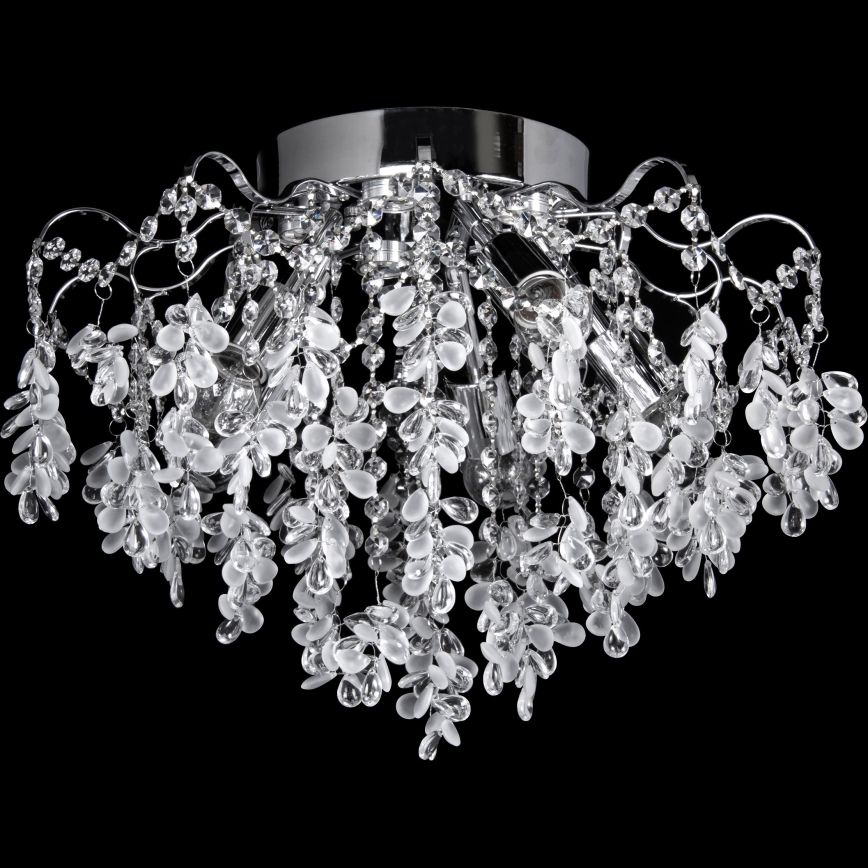 Plafonnier LED à montage en surface 4xE27/60W/230V + 4xLED/3W Ø 40 cm chrome brillant