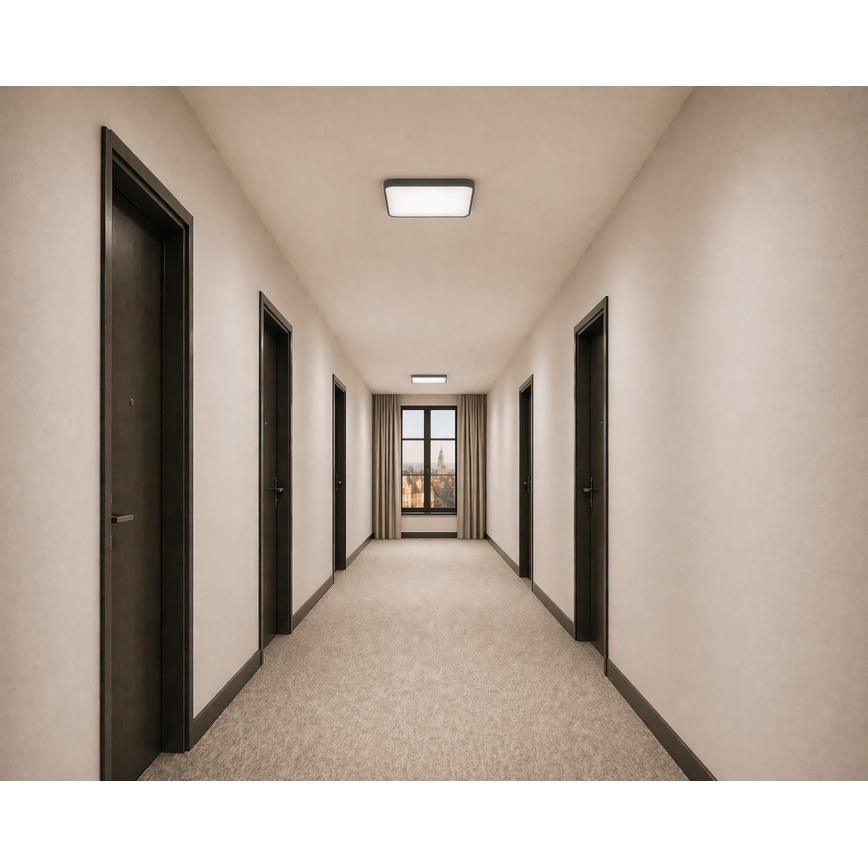 Plafonnier LED avec détecteur de mouvement et de crépuscule WILTON LED/24W/230V 4000K 33x33 cm anthracite