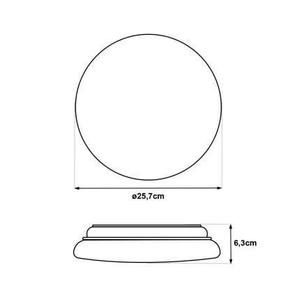 Plafonnier LED avec détecteur de mouvement LENA LED/12W/230V, Ø 25,7 cm, blanc