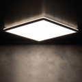 Plafonnier LED AZPO LED/22W/230V 3000/4000/6000K 42x42 cm IP54 noir