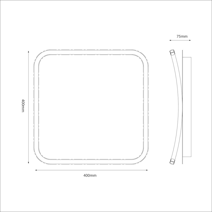 Plafonnier LED CALI LED/30W/230V 40x40 cm noir