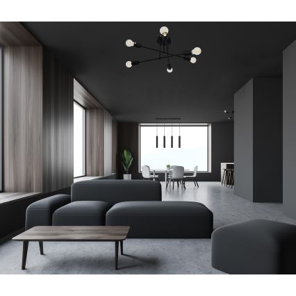 Plafonnier LED CAMBRIDGE 6xE27/8W/230V noir