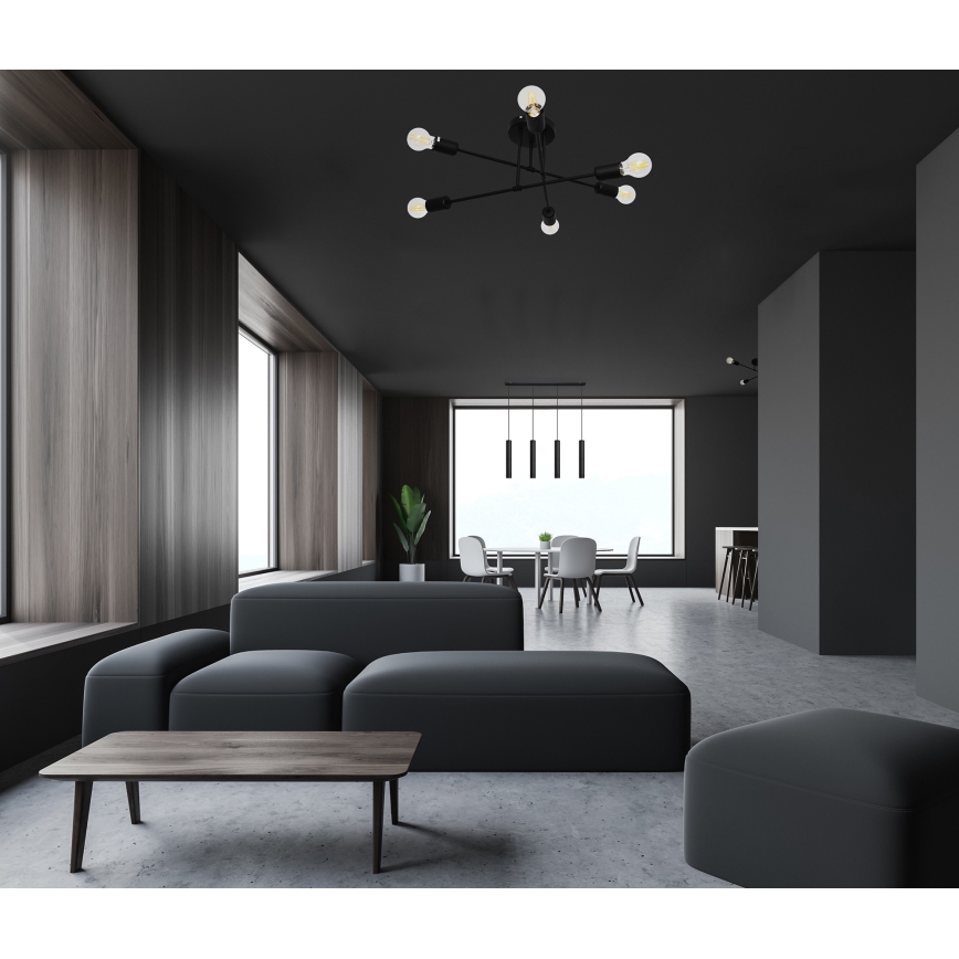 Plafonnier LED CAMBRIDGE 6xE27/8W/230V noir