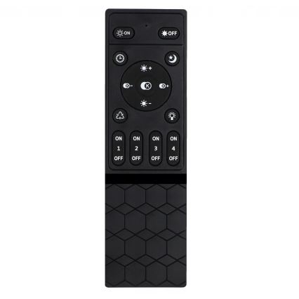 Plafonnier LED dimmable 30W/230V 3000–6500K noir Wi‑Fi Tuya + télécommande