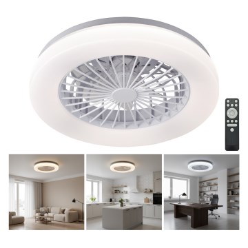 Plafonnier LED dimmable avec ventilateur VENTELUX LED/24W/230V 3000/4000/6500K Ø 45 cm blanc + télécommande