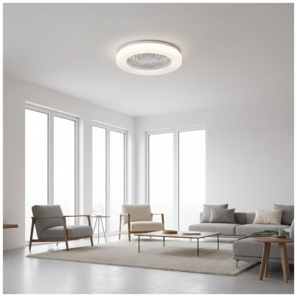 Plafonnier LED dimmable avec ventilateur VENTELUX LED/24W/230V 3000/4000/6500K Ø 45 cm blanc + télécommande
