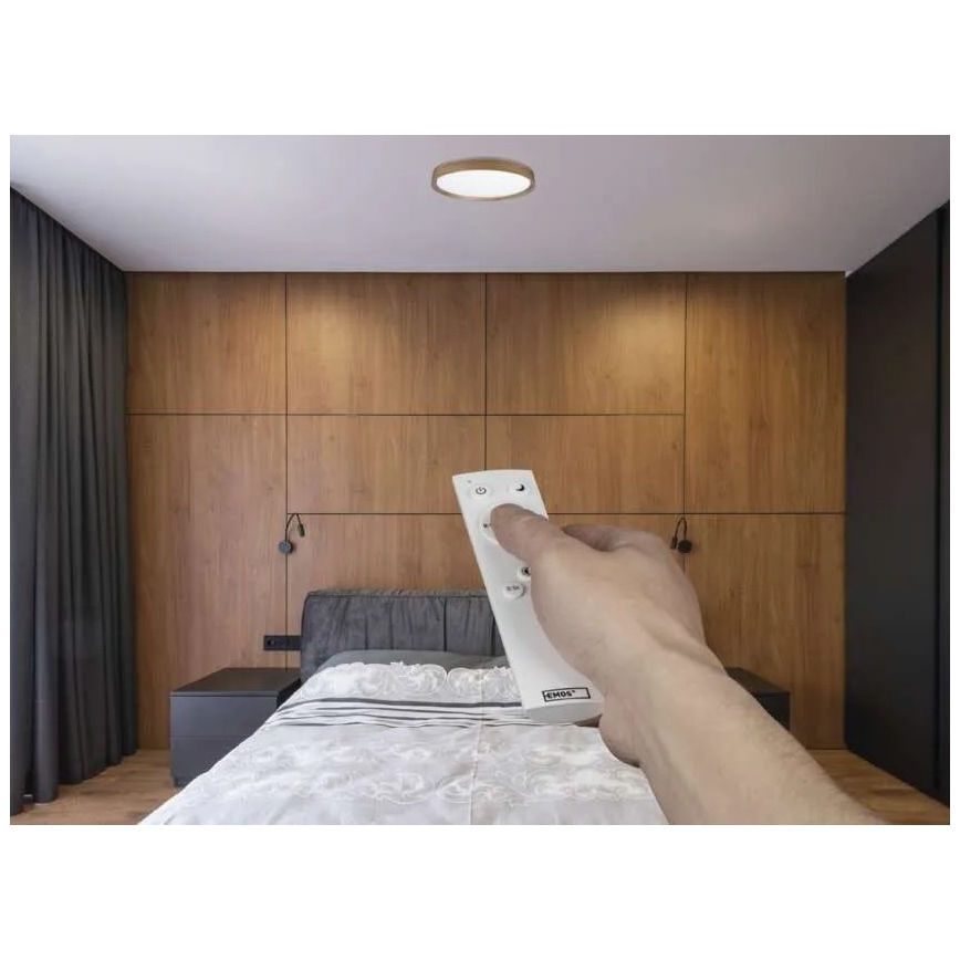 Plafonnier LED dimmable ILVI LED/30W/230V 2700-6500K Ø 40 cm beige + télécommande
